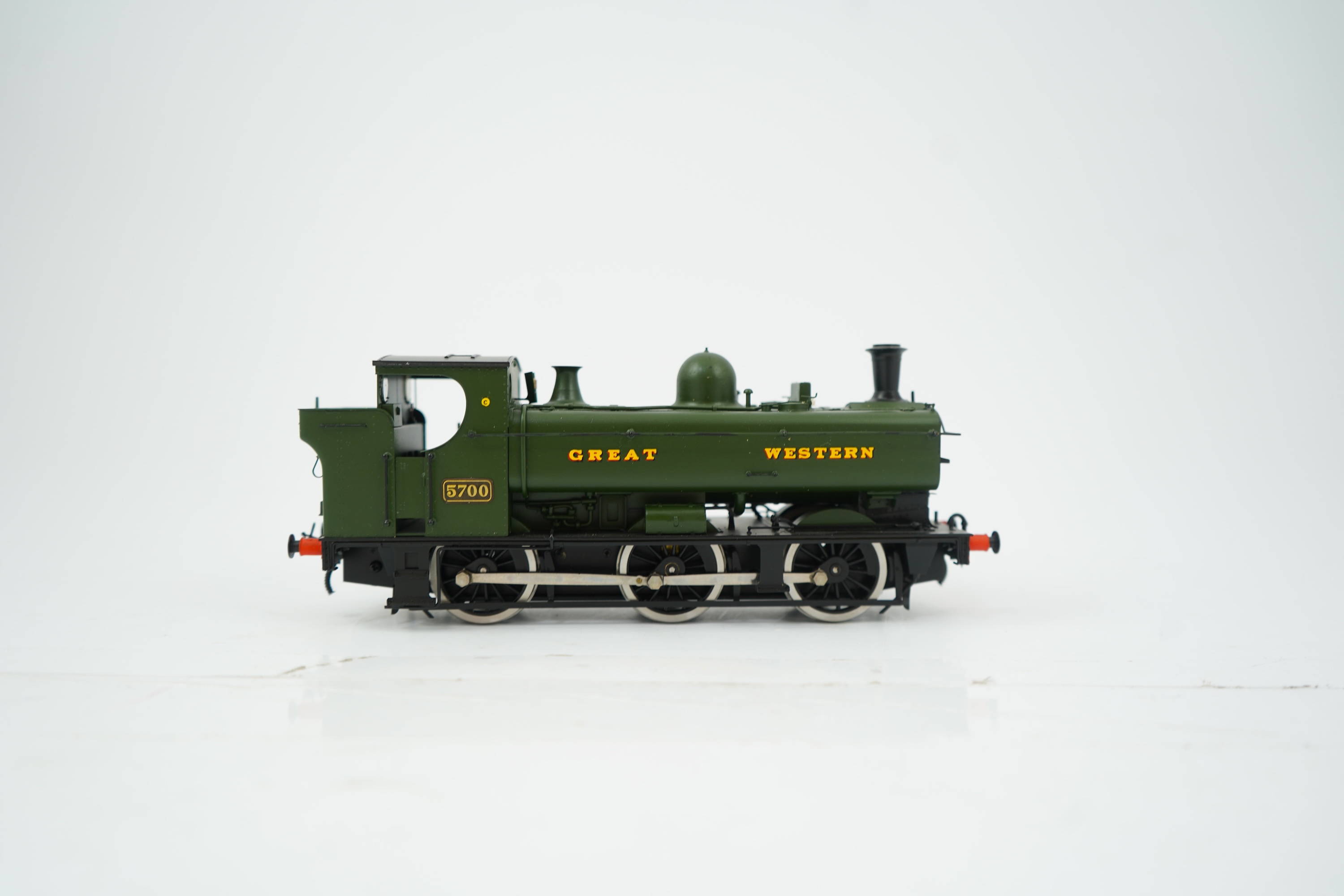 An 0 Gauge Tower Models, Blackpool, made in Sancheng China, model of GWR Class 57xx, 5700, 0-6-0T locomotive, powered for two rail operation.